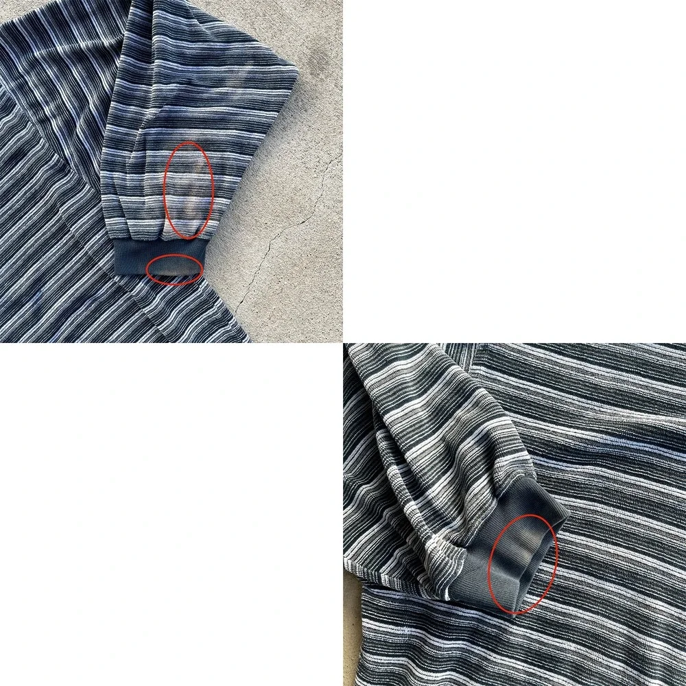 VTG Chereskin Striped Velour Long Sleeve Polo‎ Mens Size Large
